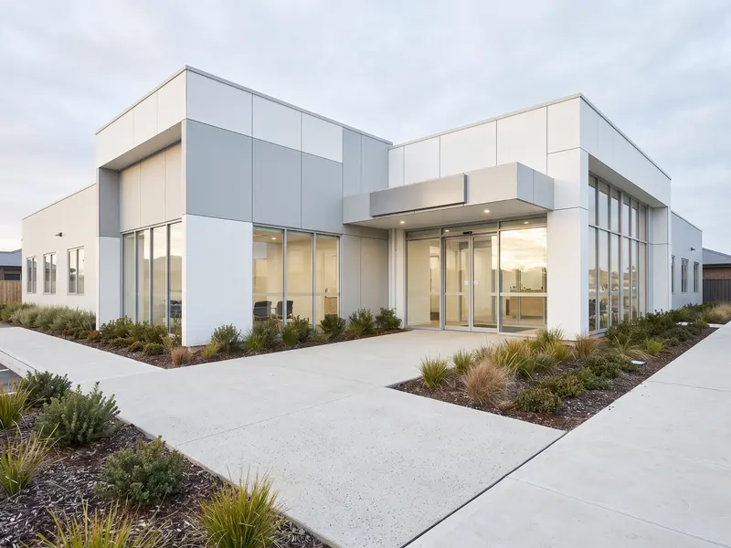 Dental office storefront with clean glass and concrete in Logan, UT